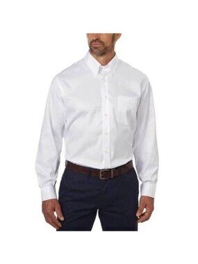 NWT Kirkland Signature Men's 16 White Traditional Fit Dress Shirt